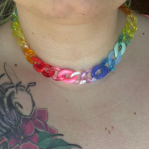 Rainbow Acrylic Short Necklace 2