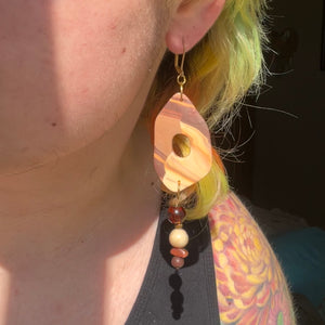 Petrified Wood Beaded Earrings