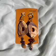 Load image into Gallery viewer, Petrified Wood Beaded Earrings

